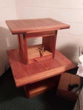 2 Square Solid Oak Stands