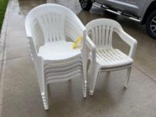 (8) Plastic Lawn Chairs