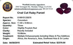 18.66 ctw Oval Mixed Ruby Parcel