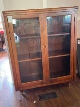 Wood cabinet w/ glass doors
