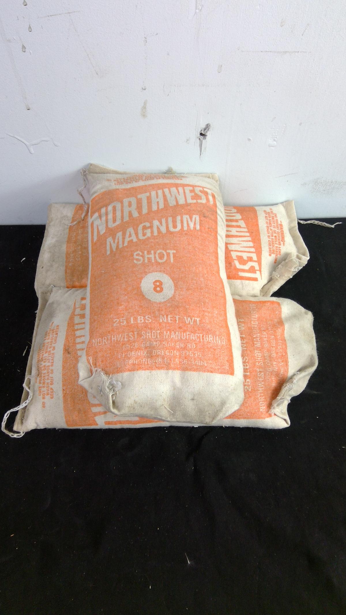 3 ~25Lbs Bags of Northwest Magnum #8 Shot