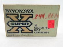 (20) .244 Remington Cartridges