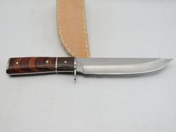 Sharps Cutlery Fixed Blade Knife with Hand Made Leather Sheath