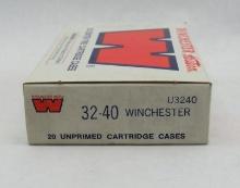 Box of (20) Winchester Western .32-40 Brass