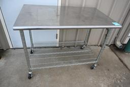 NSF 48" Stainless Steel Work Table with Casters