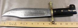 Collins No. 18 V-44 Bowie Fight Knife in Scabbard