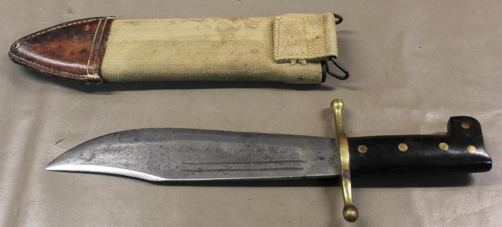 Collins No. 18 V-44 Bowie Fight Knife in Scabbard