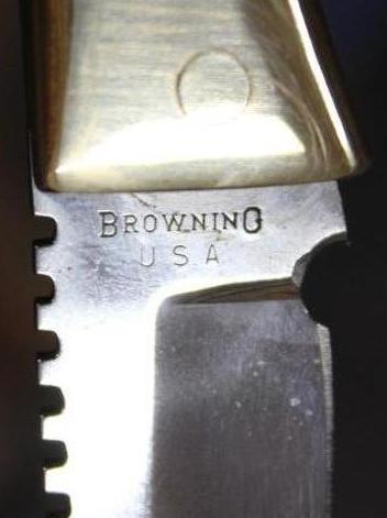 Beautiful Browning Folding Knife with Sheath and Box