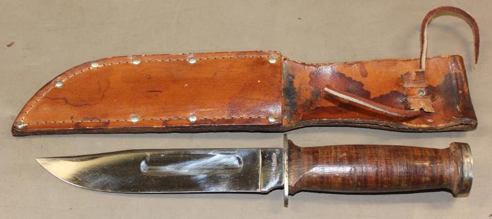 WWII Robeson Shur Edge Fight Knife in Scabbard